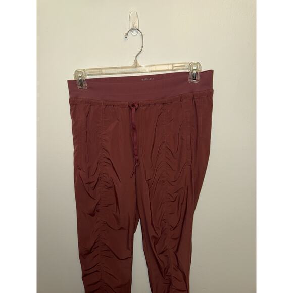 Athleta Attitude Lined Pant Womens 12 Jogger Lightweight Drawstring Cabernet red - Picture 3 of 6